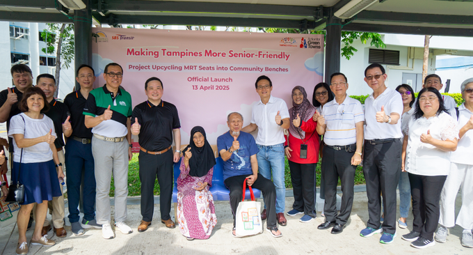 Launch of Upcycling MRT Seats in Tampines Changkat