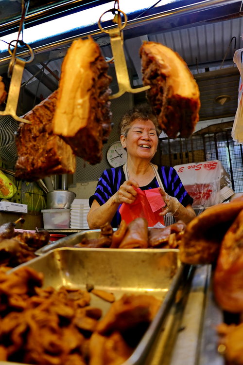 Hawkers behind the food