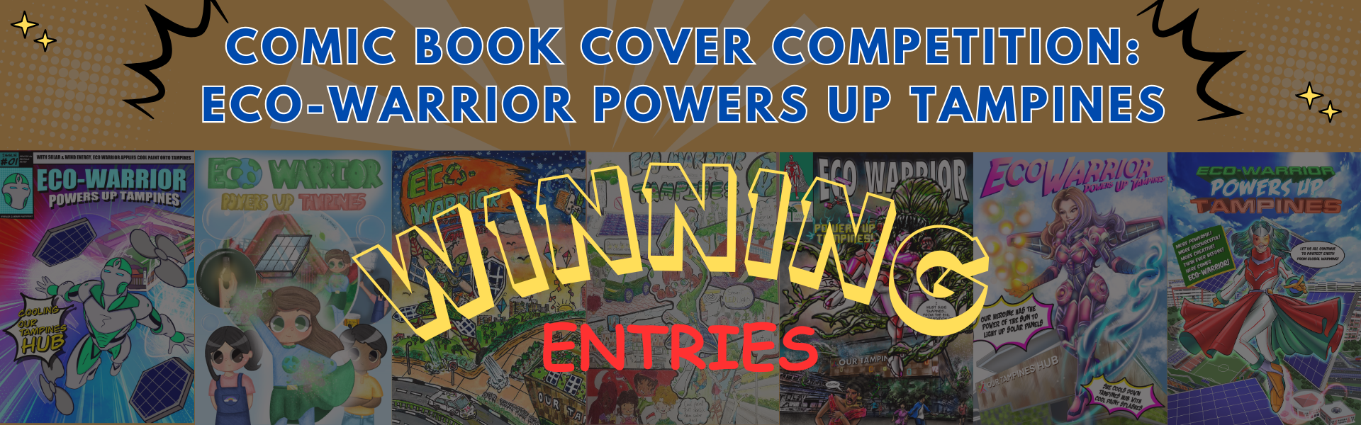 Winners of Tampines Town Council Comic Book Cover Drawing Competition: Eco-Warrior Powers Up Tampines! 2023