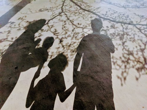 Shadow of parent and children